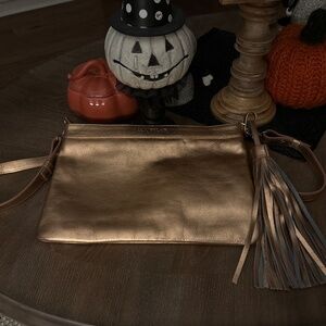 Ala Pilar Metallic Crossbody style purse with detachable tassel